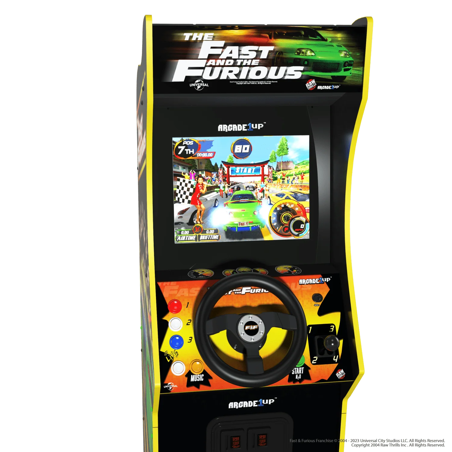 ARCADE 1 UP FAST AND FURIOUS RACING ARCADE MACHINE