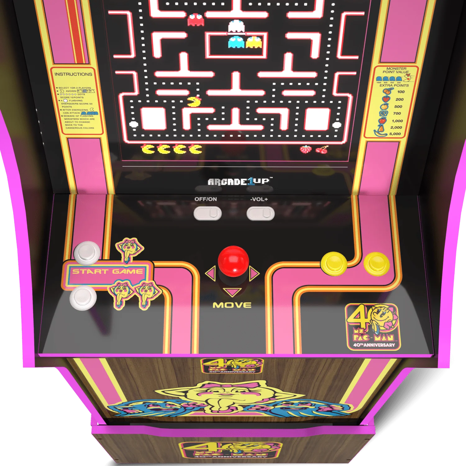 ARCADE 1 UP MS. PAC-MAN 40TH ANNIVERSARY ARCADE MACHINE