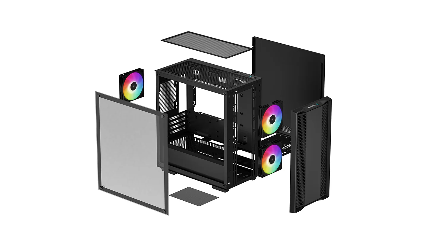 DeepCool CC360 A-RGB Micro-ATX Case. Black