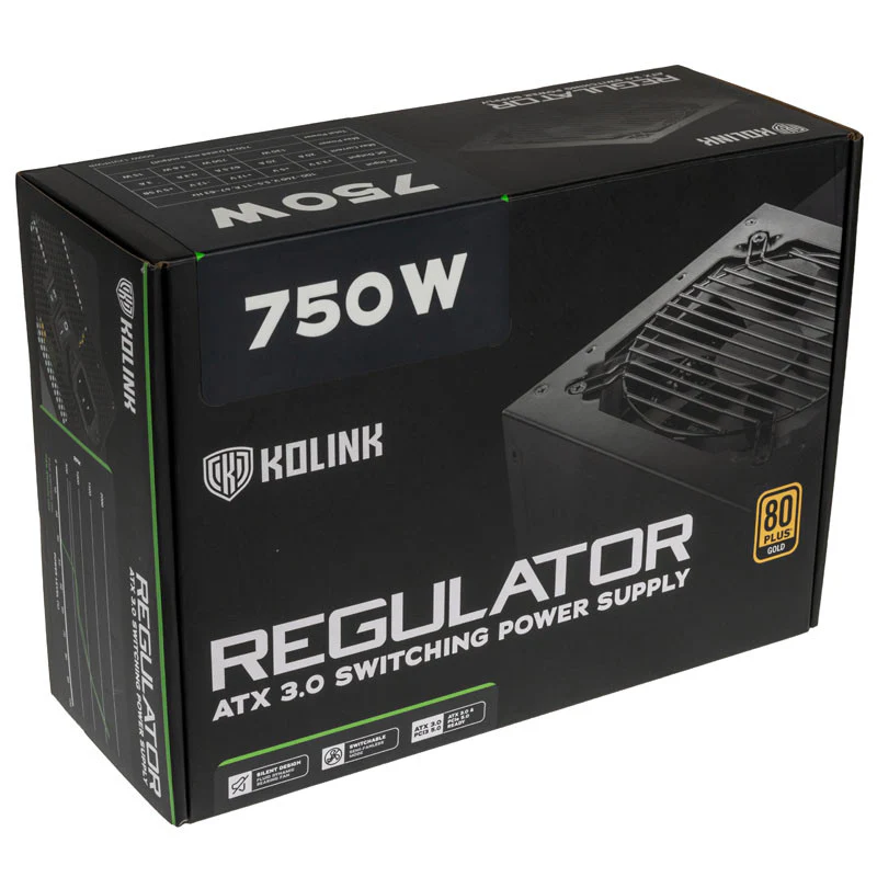 Kolink KL-R750FG PSU. Gen5. Gold - 750W. ATX 3.0. 600W 12VHPWR