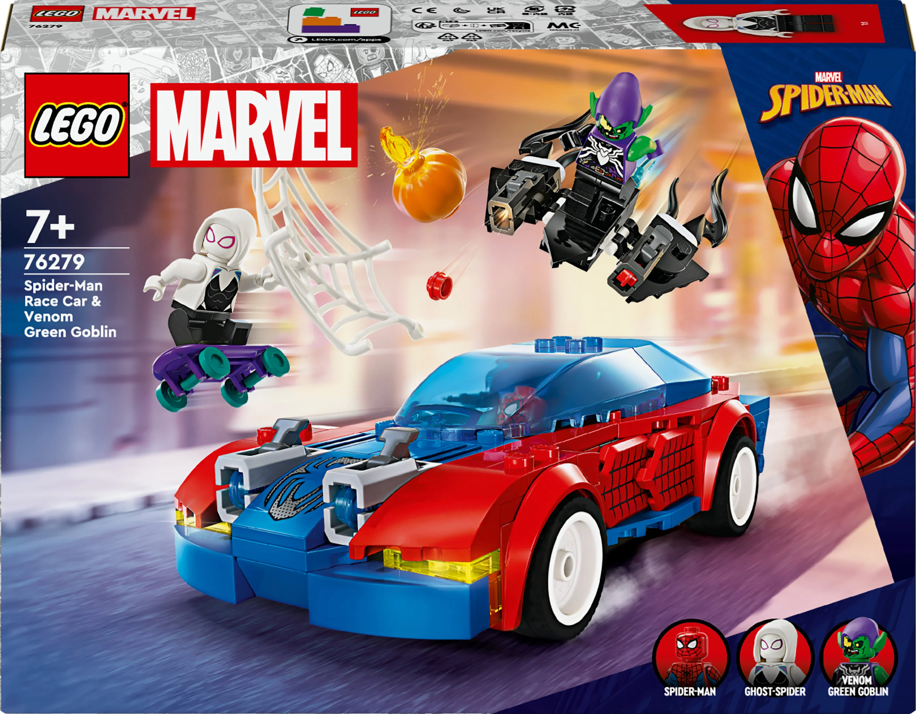 LEGO 76279 Marvel Super Heroes Spider-Man's Racer bil  & Venom Grøn Goblin
