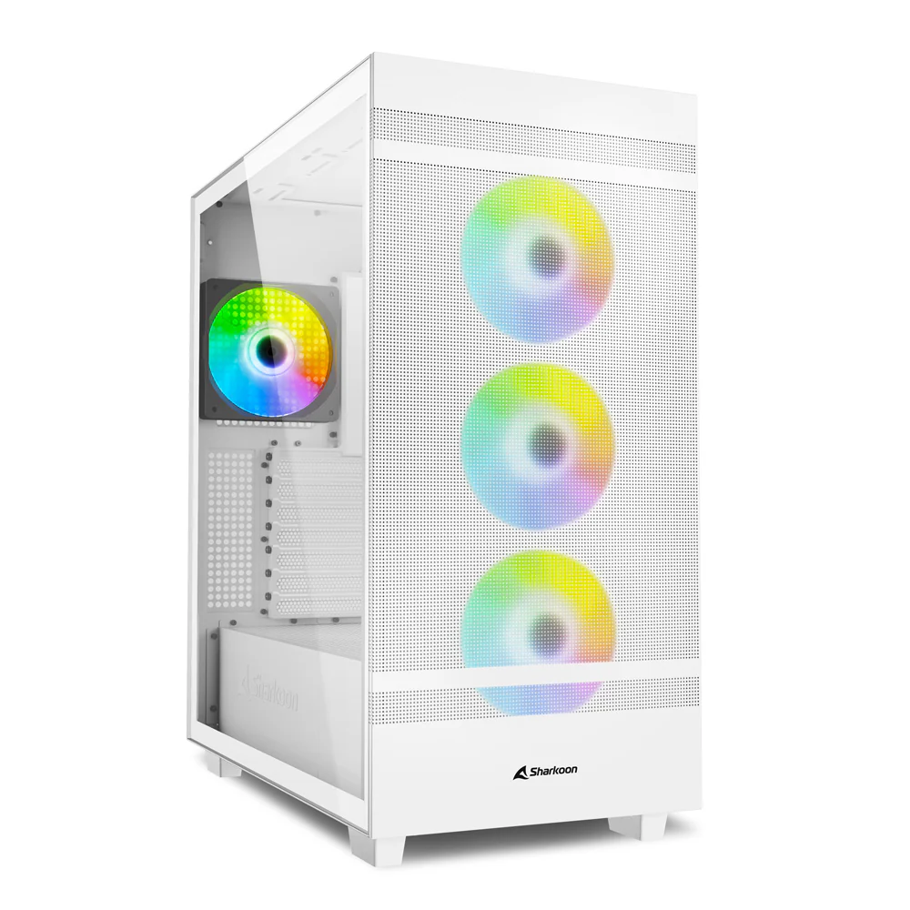 Sharkoon Rebel C50 RGB. tower case (white. tempered glass)