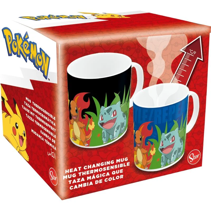 FarveÆndrende Kop Squirtle - Pikachu - Charmander Og Bulbasur 325 ml