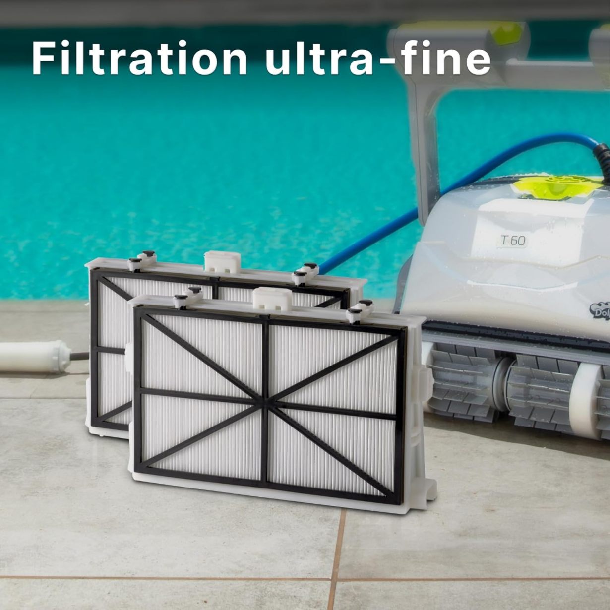 DOLPHIN T60 Electric Pool Cleaner Robot - Wall Cleaning.In-Ground Pool Up to 15 m - Online Shop