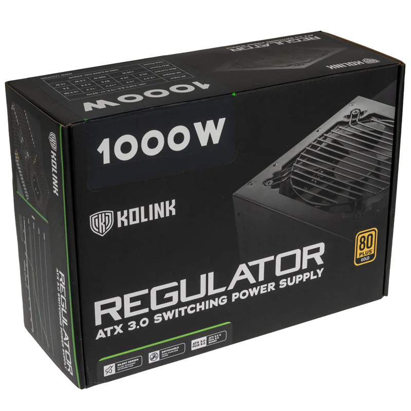 Kolink KL-R1000FG PSU. Gen5. Gold - 1000W. ATX 3.0. 600W 12VHPWR