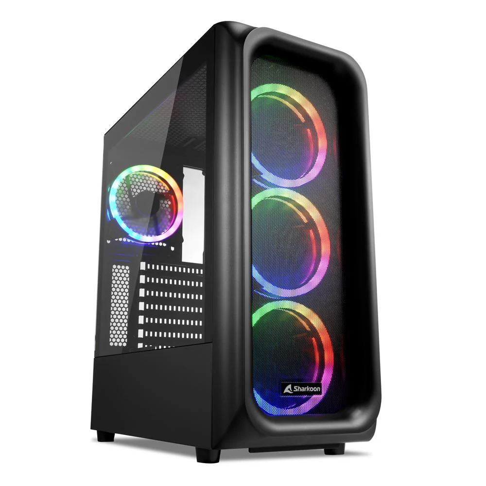 Sharkoon TK5M RGB. tower housing. black. tempered glass - window