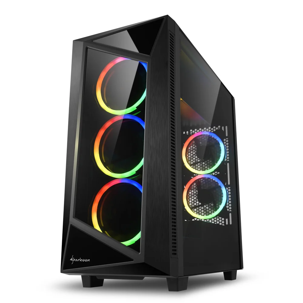 Sharkoon REV200. tower case (black. tempered glass)