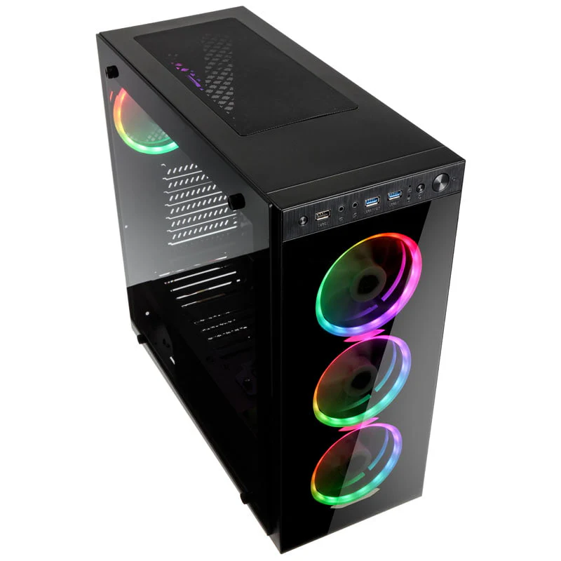 Kolink Horizon RGB Midi-Tower. gehärtetes Glas– Schwarz