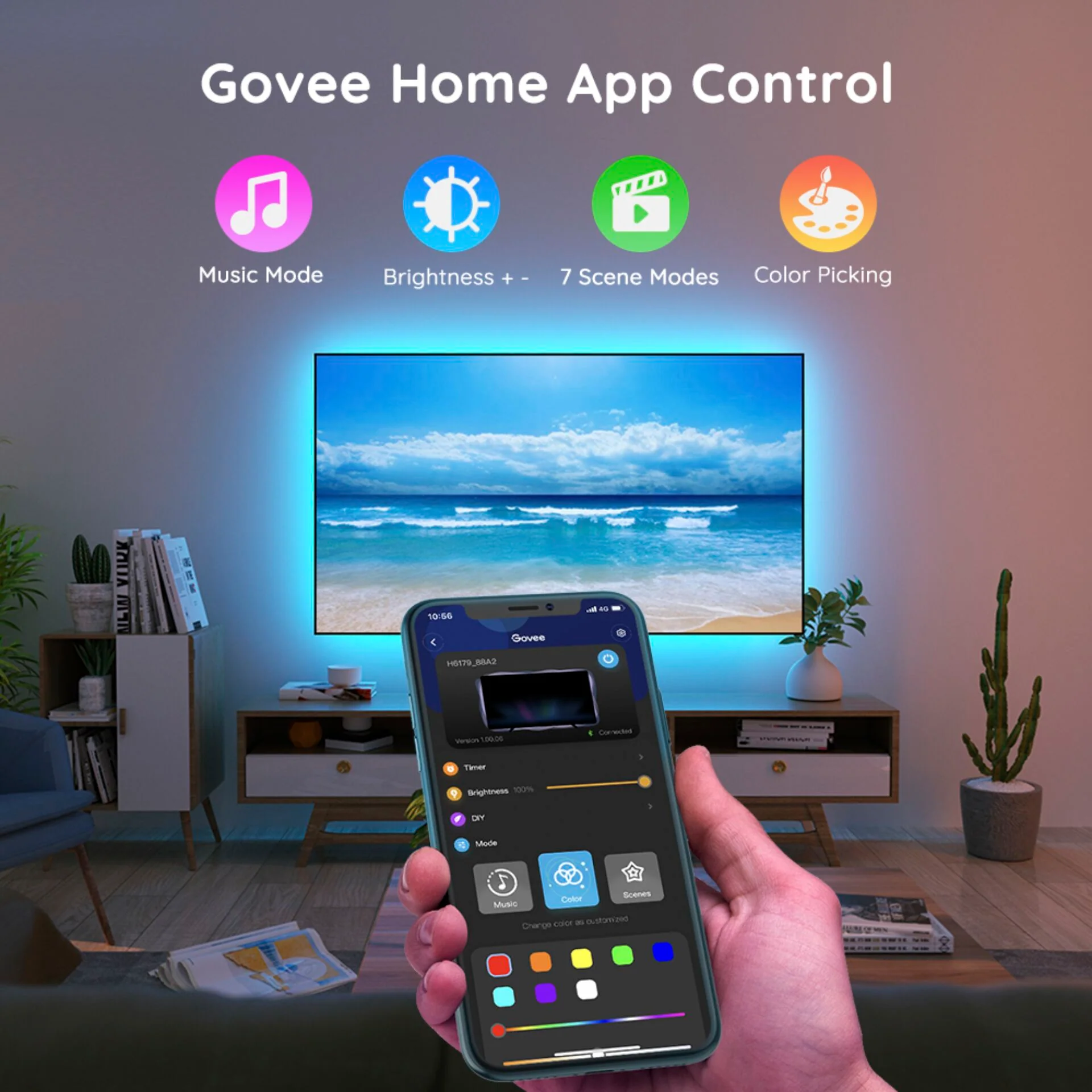 Govee RGB Bluetooth LED Backlight til 46 - 60 TV