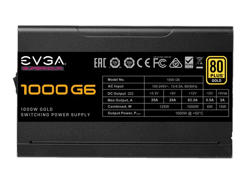Netzteil EVGA Supernova G6 1000W. Gold