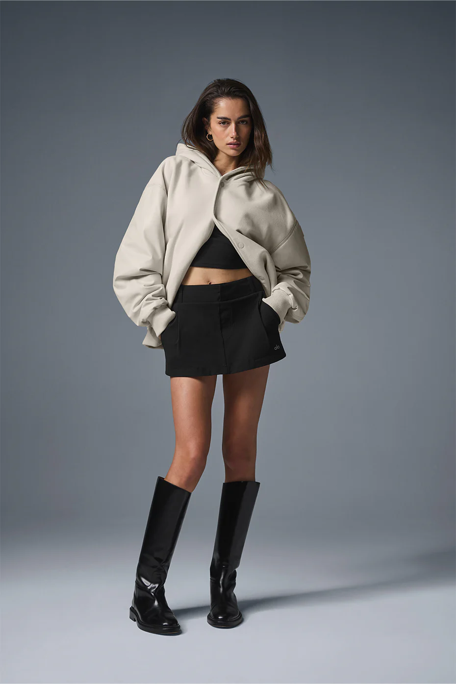 Select Hooded Bomber Jacket - Bone