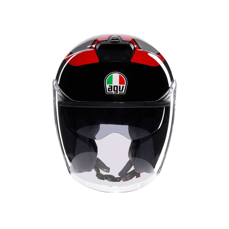 IRIDES MOTORBIKE OPEN FACE HELMET E2206 - VALENZA MATT GREY/BLACK/RED