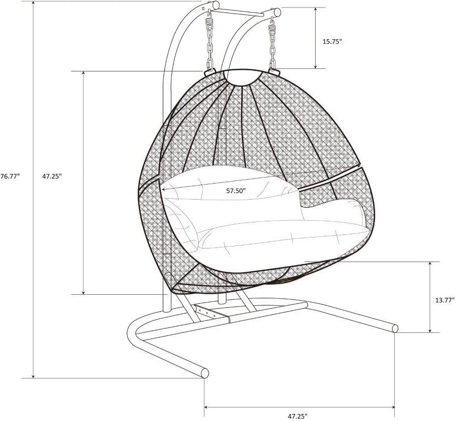 🔥2-Person Wicker Hanging Swing Chair