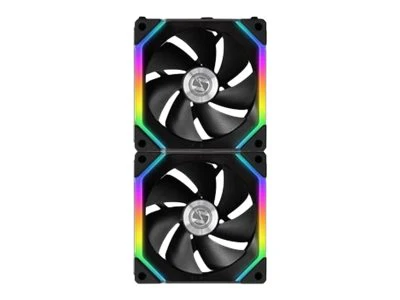 Lian Li UNI FAN SL140 RGB-PWM-Lüfter. 2er-Pack. Schwarz– 140 mm
