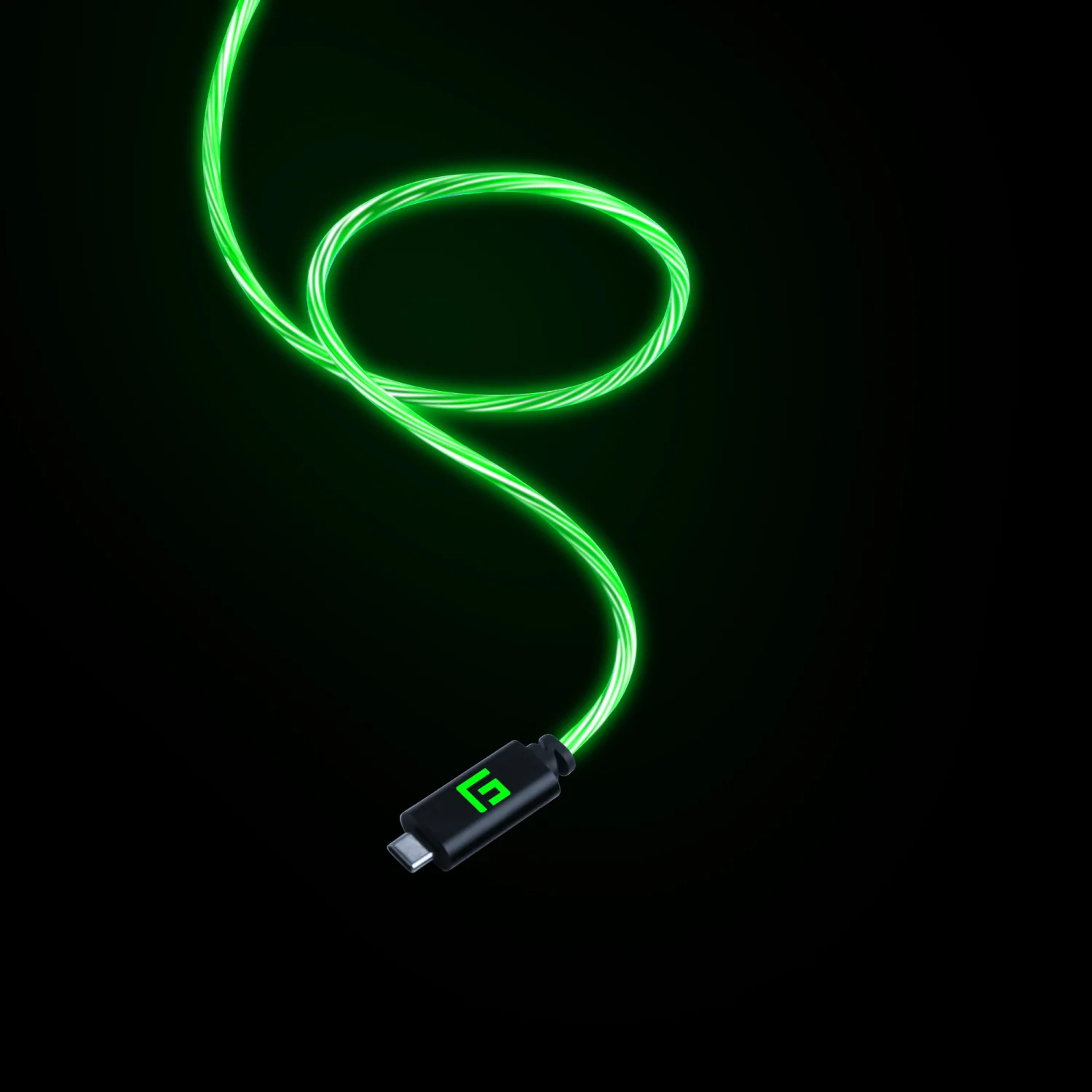 FLOATING GRIP 3M USB-C/USB-C CABLE WITH LED LIGHT - GREEN
