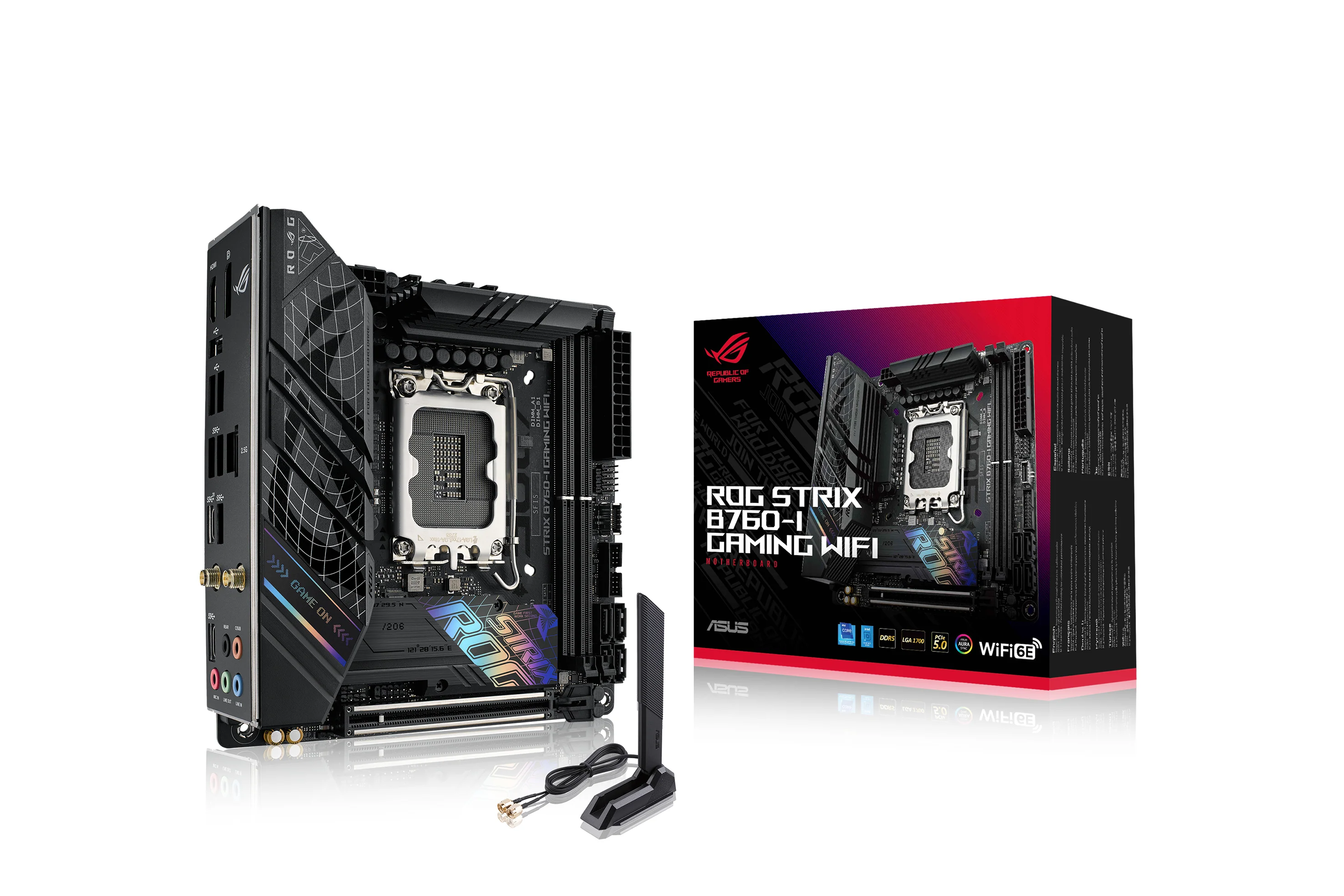 ASUS ROG STRIX B760-I GAMING WIFI (mITX. B760. LGA 1700. DDR5) - Bundkort