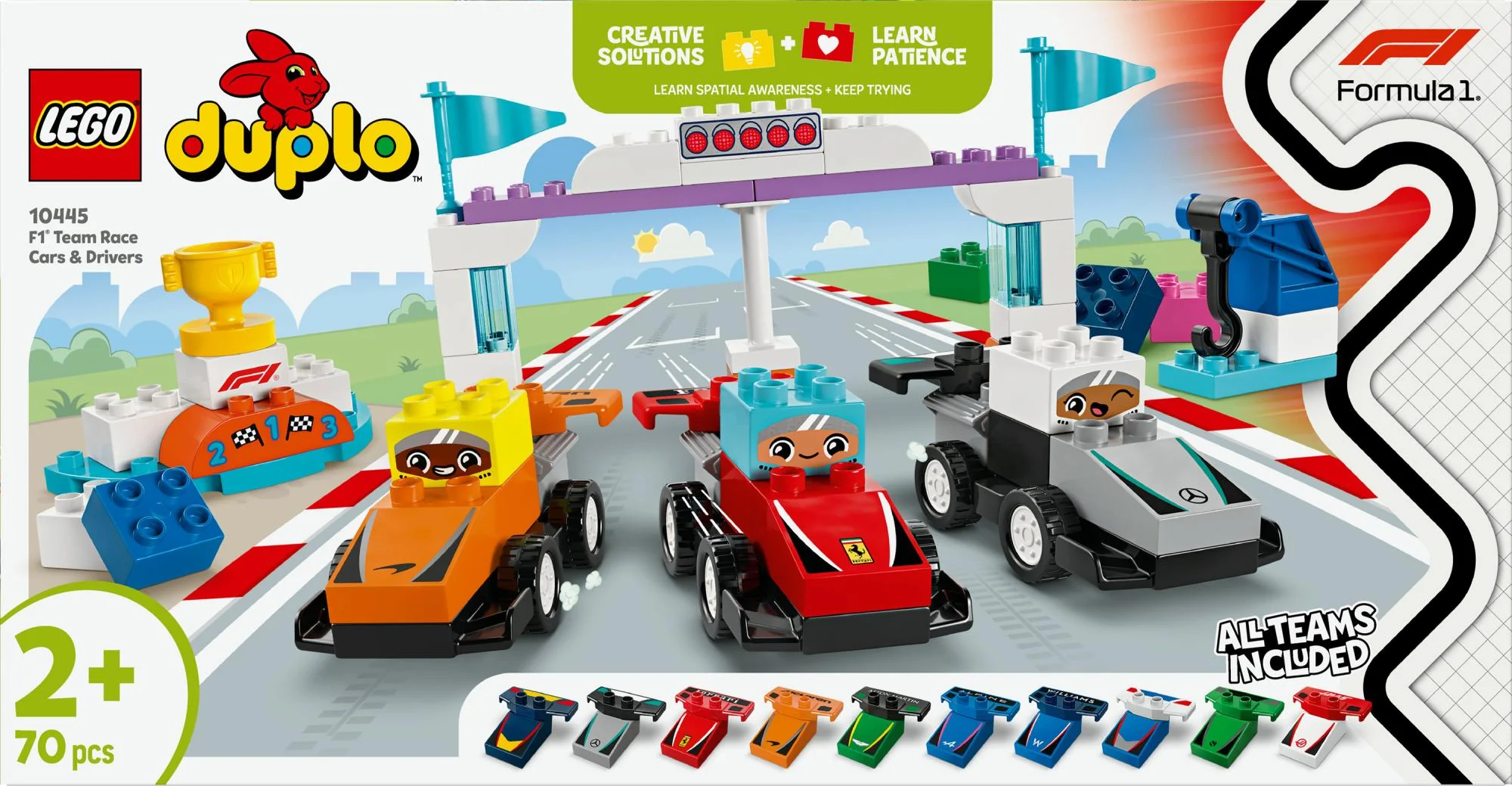 LEGO 10445 DUPLO F1 Team Racing Cars with Racers