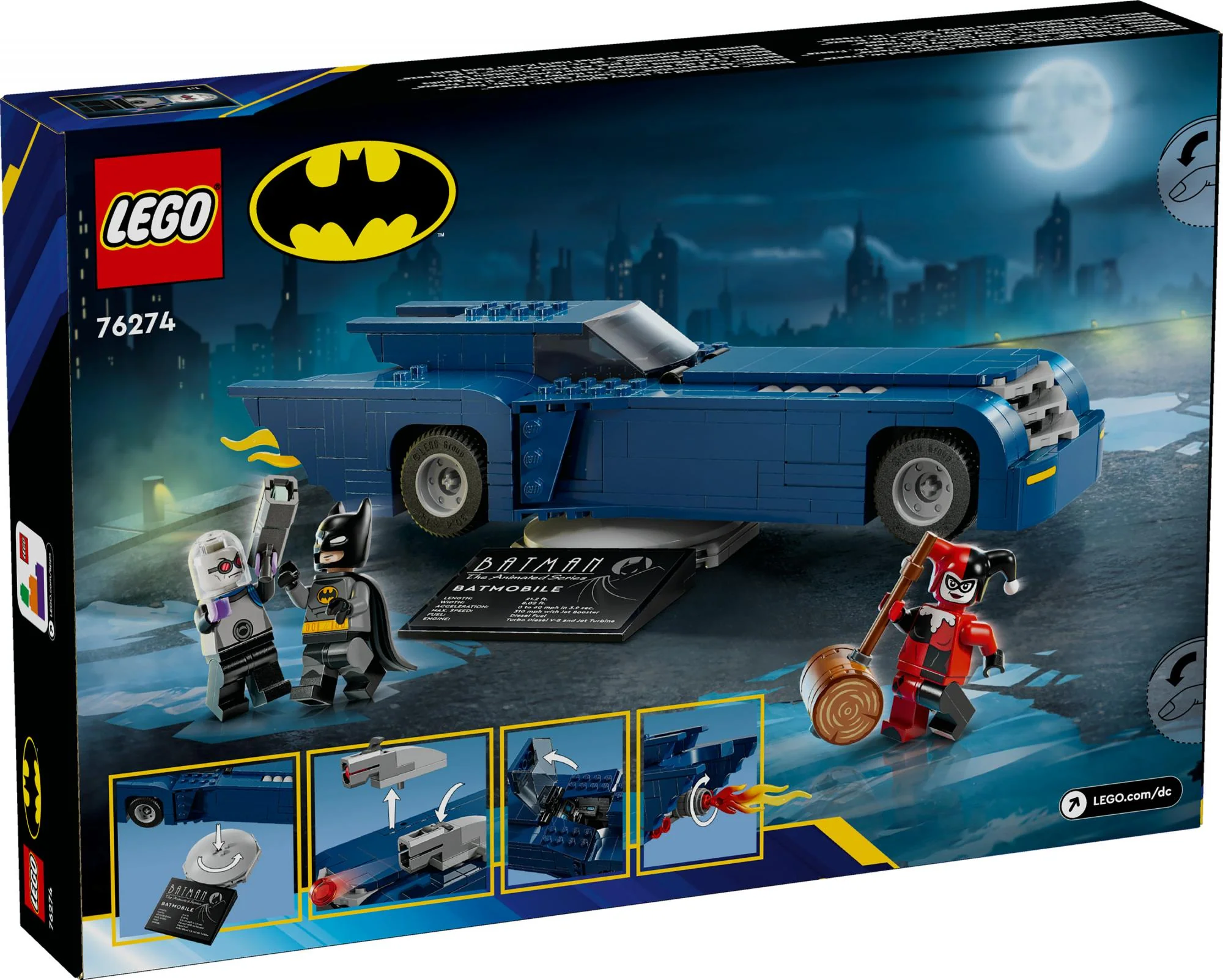LEGO 76274 DC Super Heroes Batman in the Batmobile vs. Harley Quinn and Mr. Freeze