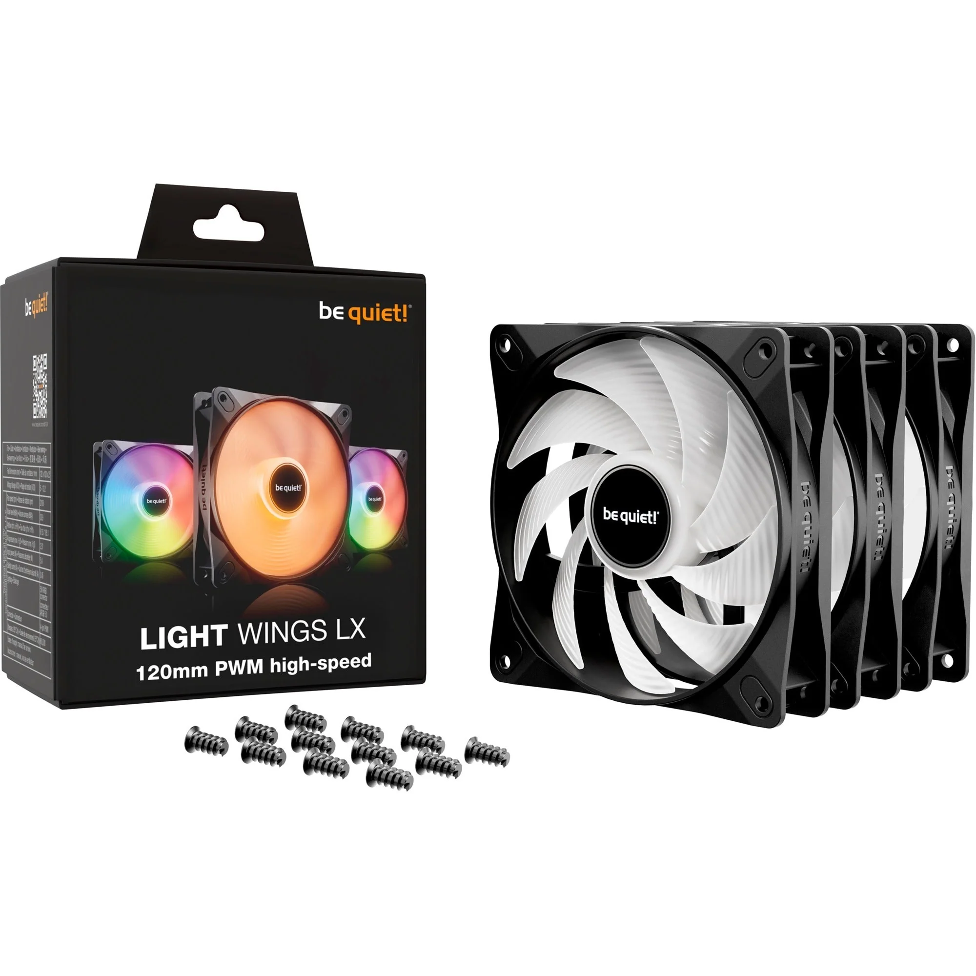be quiet! Light Wings LX PWM high-speed 120 mm triple pack. case fan (black. pack of 3)
