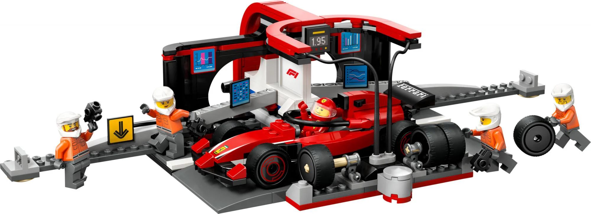 LEGO 60443 City F1 Pit Stop with Pit Crew and Ferrari Racer