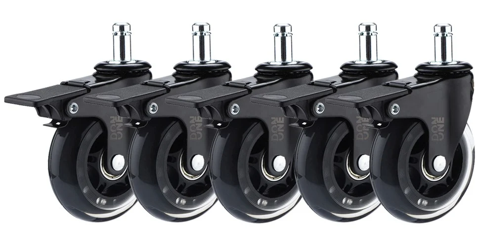 DON ONE - GCW750 Gamer stol hjulsæt opgradering 3 - Sort med hjullås