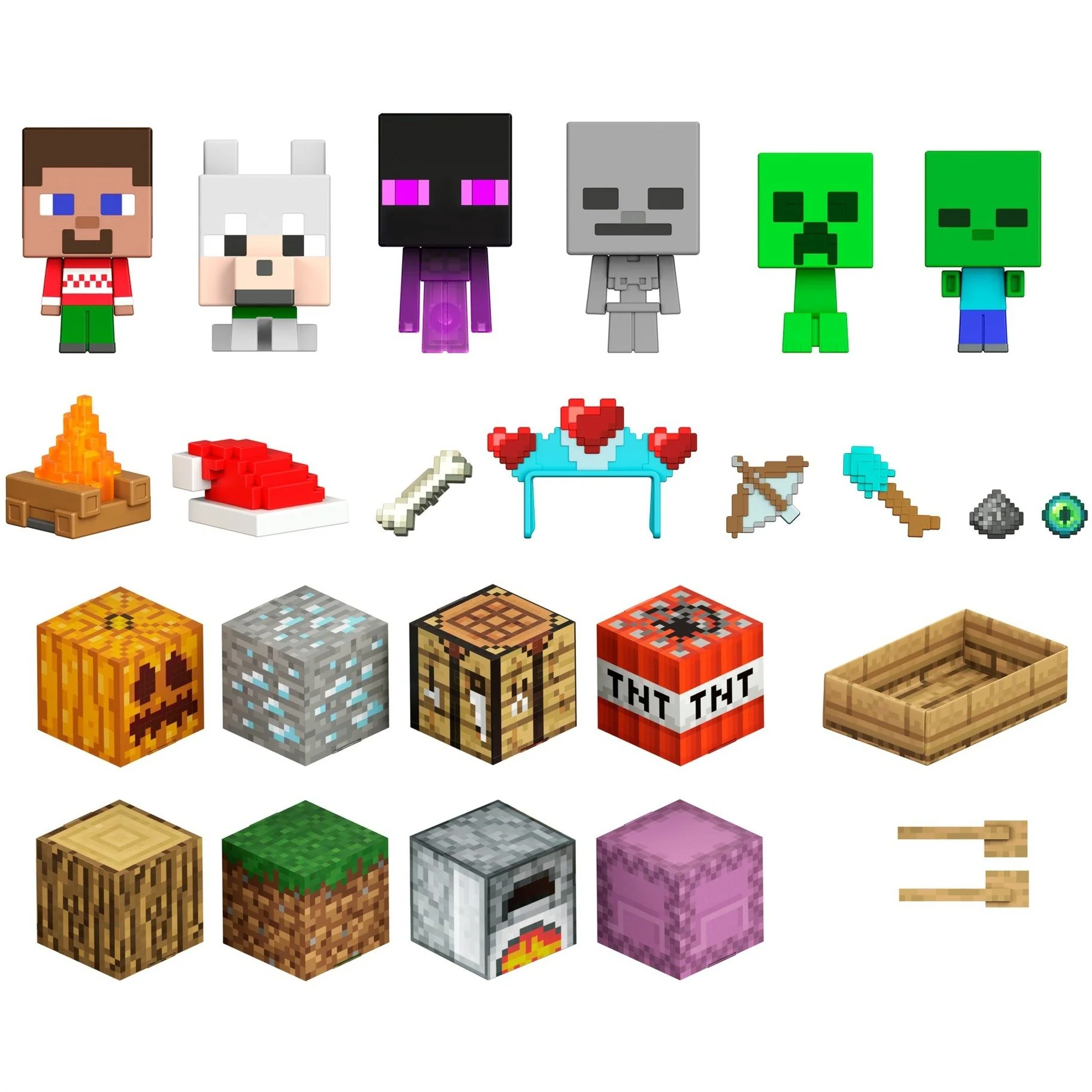 Mattel Minecraft Mob Head Minis Advent Calendar Toy Figure