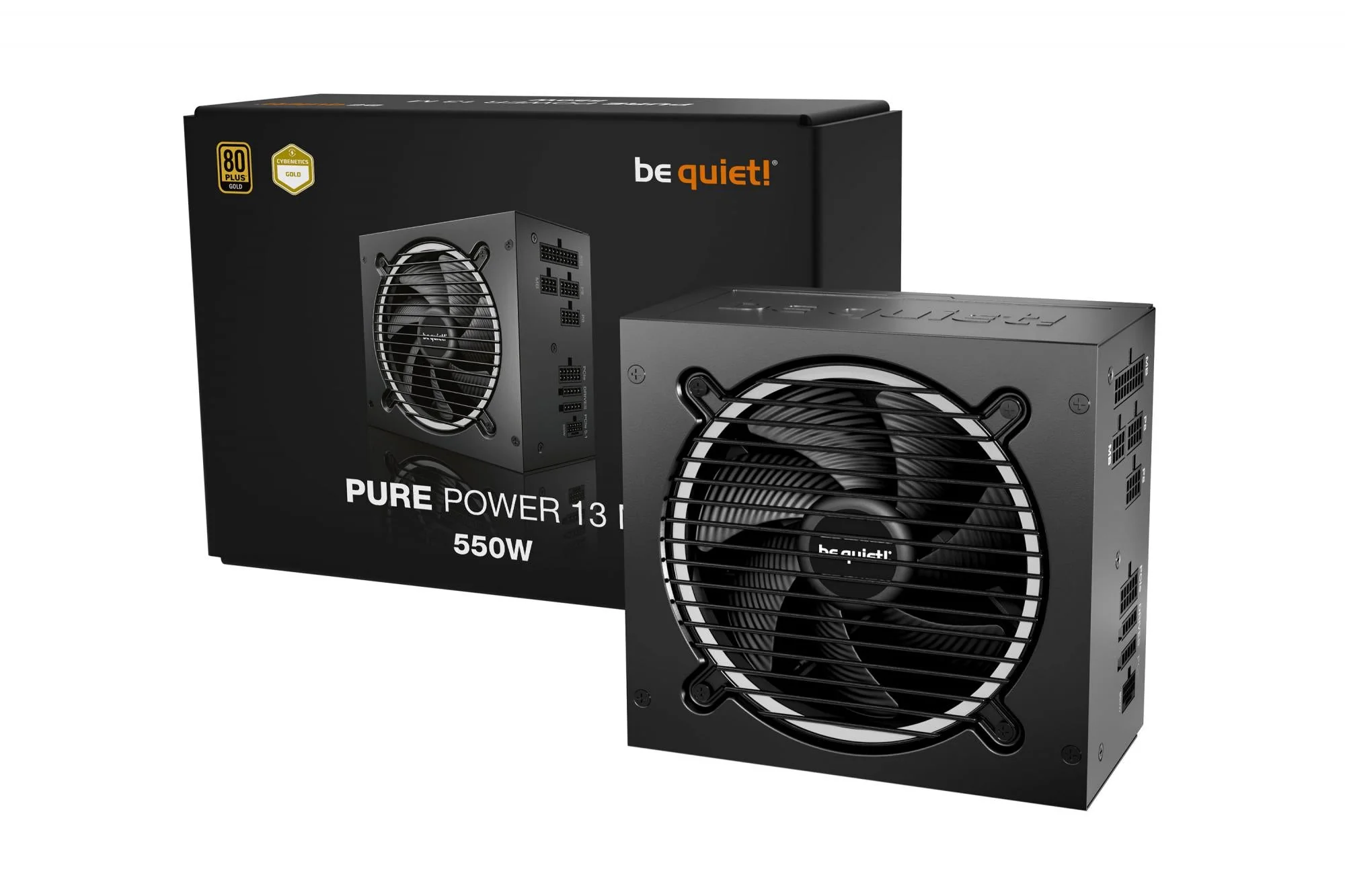 be quiet! Pure Power 13 M 550W. PC power supply black. 1x 12-pin high power GPU. 2x PCIe. cable management. 650 watts