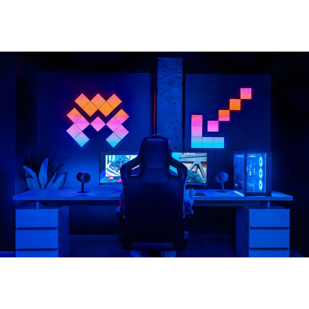 Twinkly Squares 3er-Pack Lichtpanel-Erweiterungspaket RGB – 16 x 16 cm 64 LED