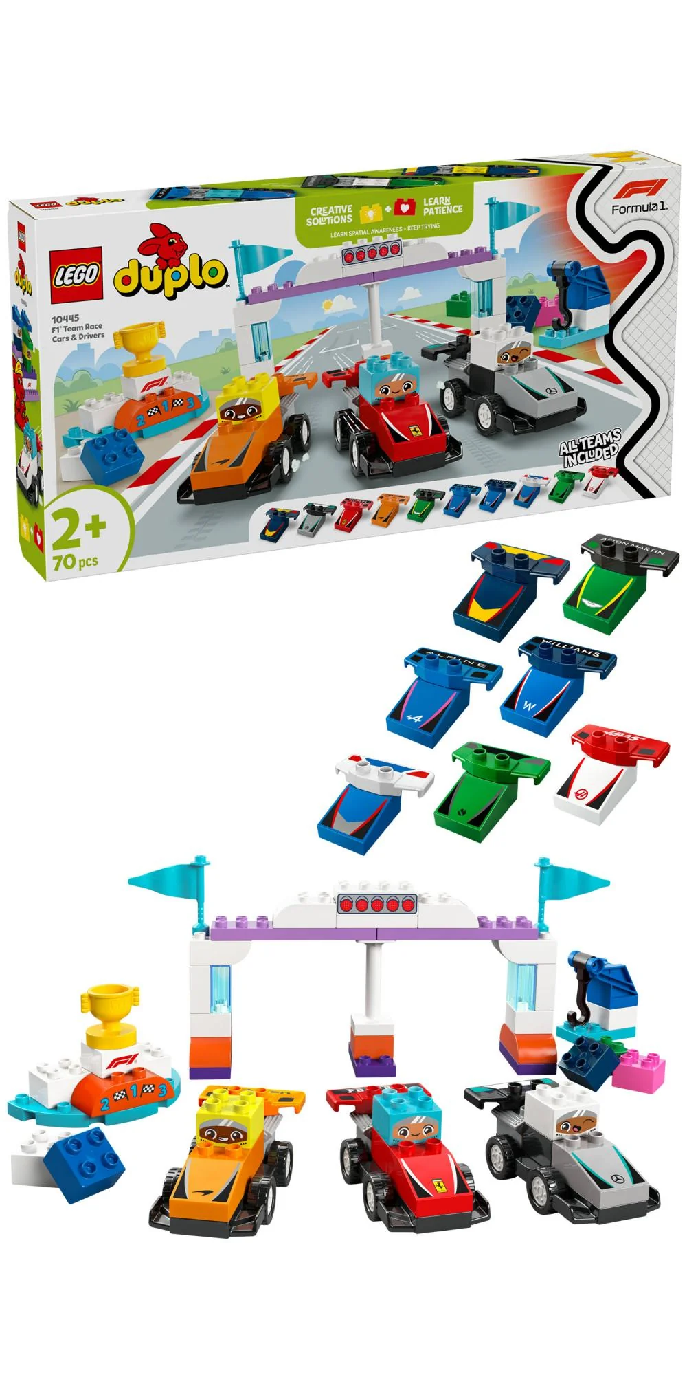 LEGO 10445 DUPLO F1 Team Racing Cars with Racers