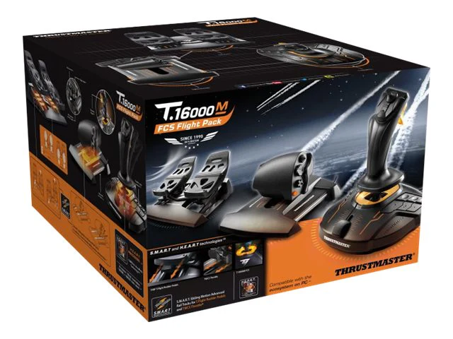 ThrustMaster T.16000M FCS Flight Pack Joystick. Gaspedal und Pedale