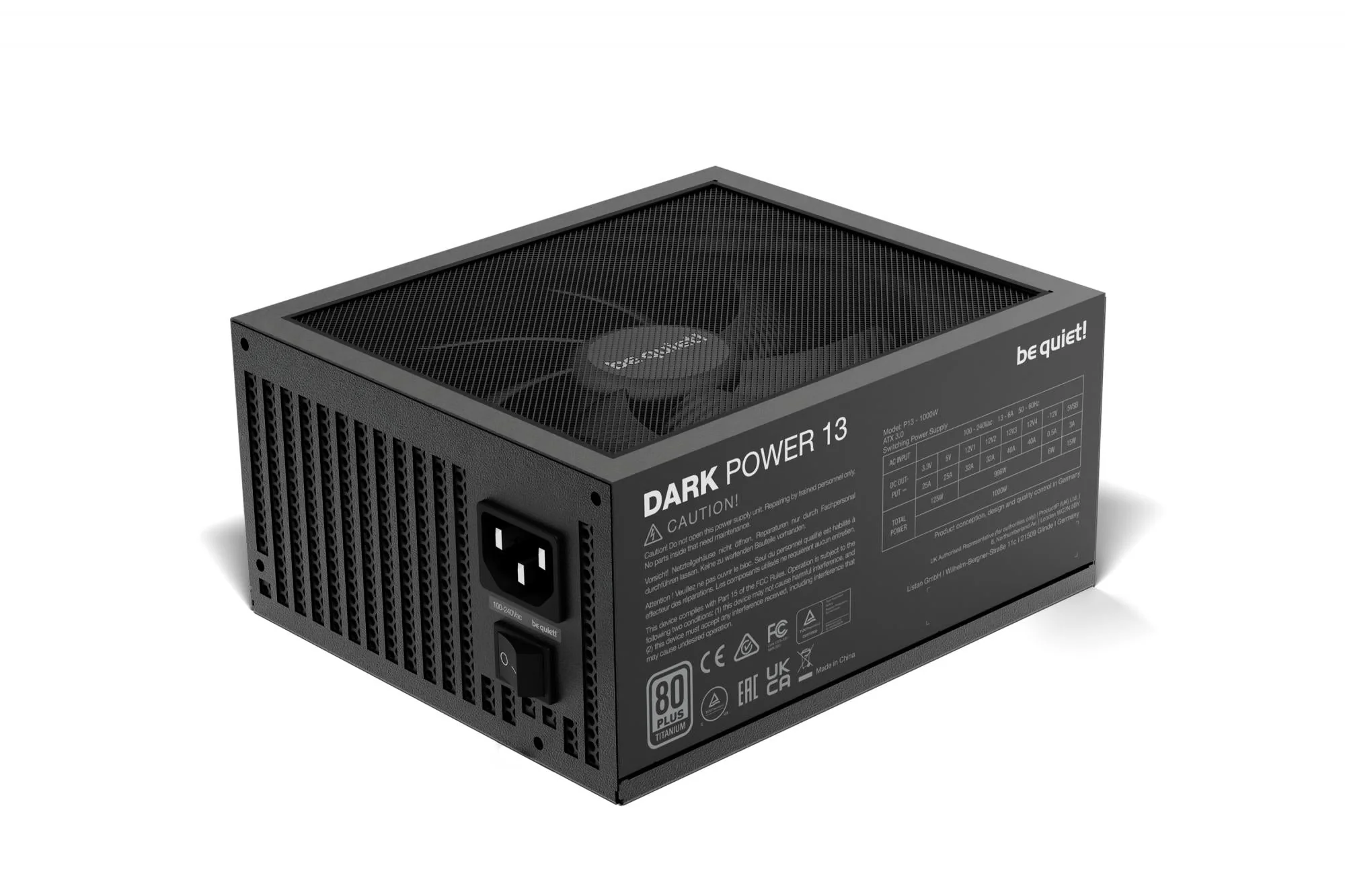 be quiet! Dark Power 13 1000W. PC power supply (black. 5x PCIe. cable management. 1000 watts)