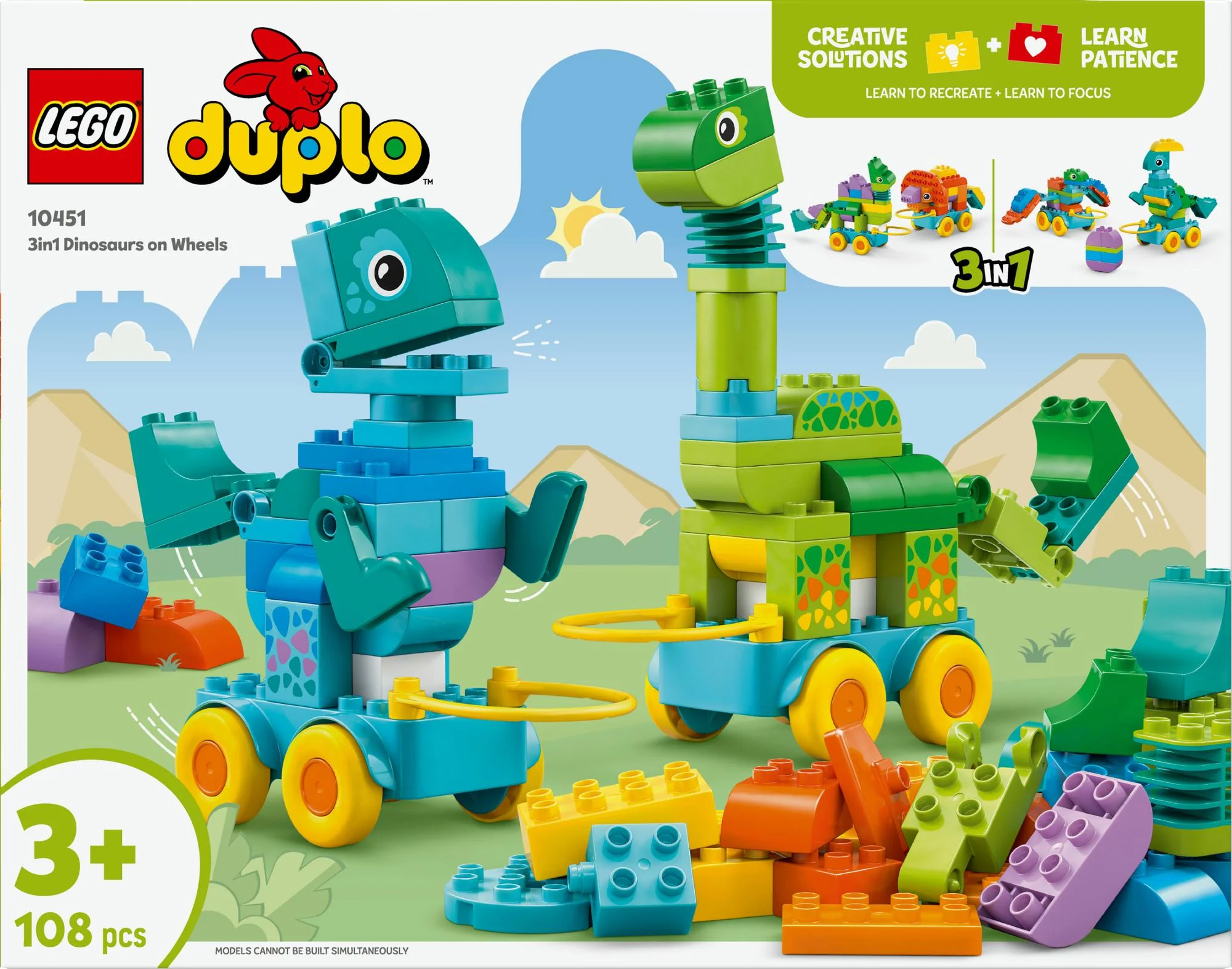 LEGO 10451 DUPLO Town Dinosaurs on Wheels 3-in-1 Set