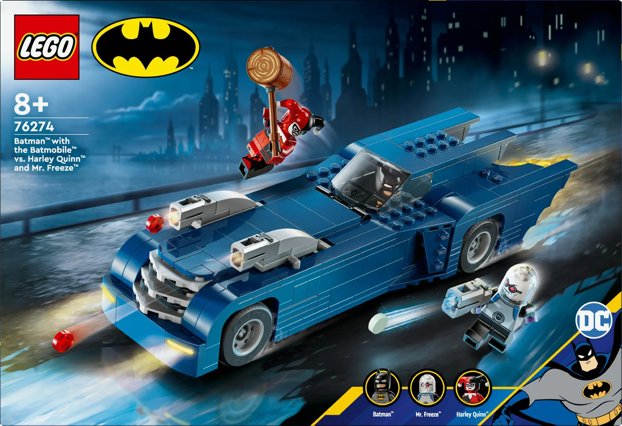 LEGO 76274 DC Super Heroes Batman in the Batmobile vs. Harley Quinn and Mr. Freeze
