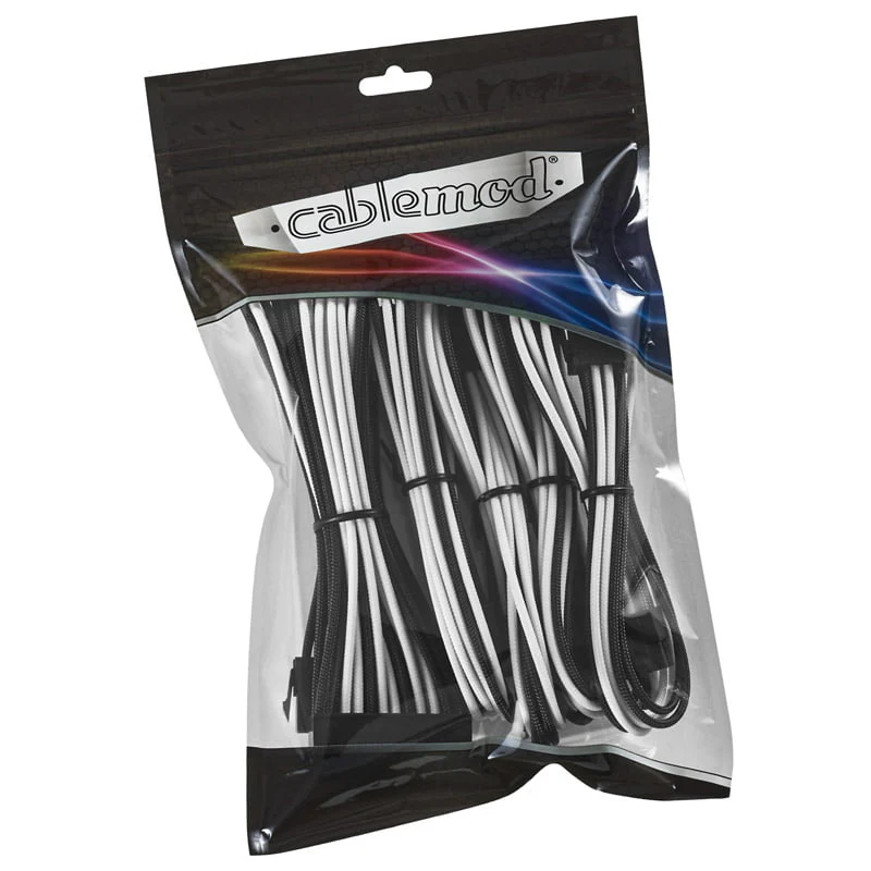 CableMod Classic ModMesh-Kabelverlängerungsset – 8+6-Serie – schwarz/weiß