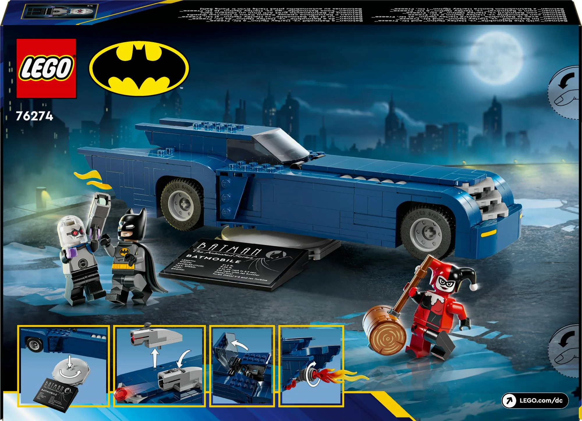 LEGO 76274 DC Super Heroes Batman in the Batmobile vs. Harley Quinn and Mr. Freeze