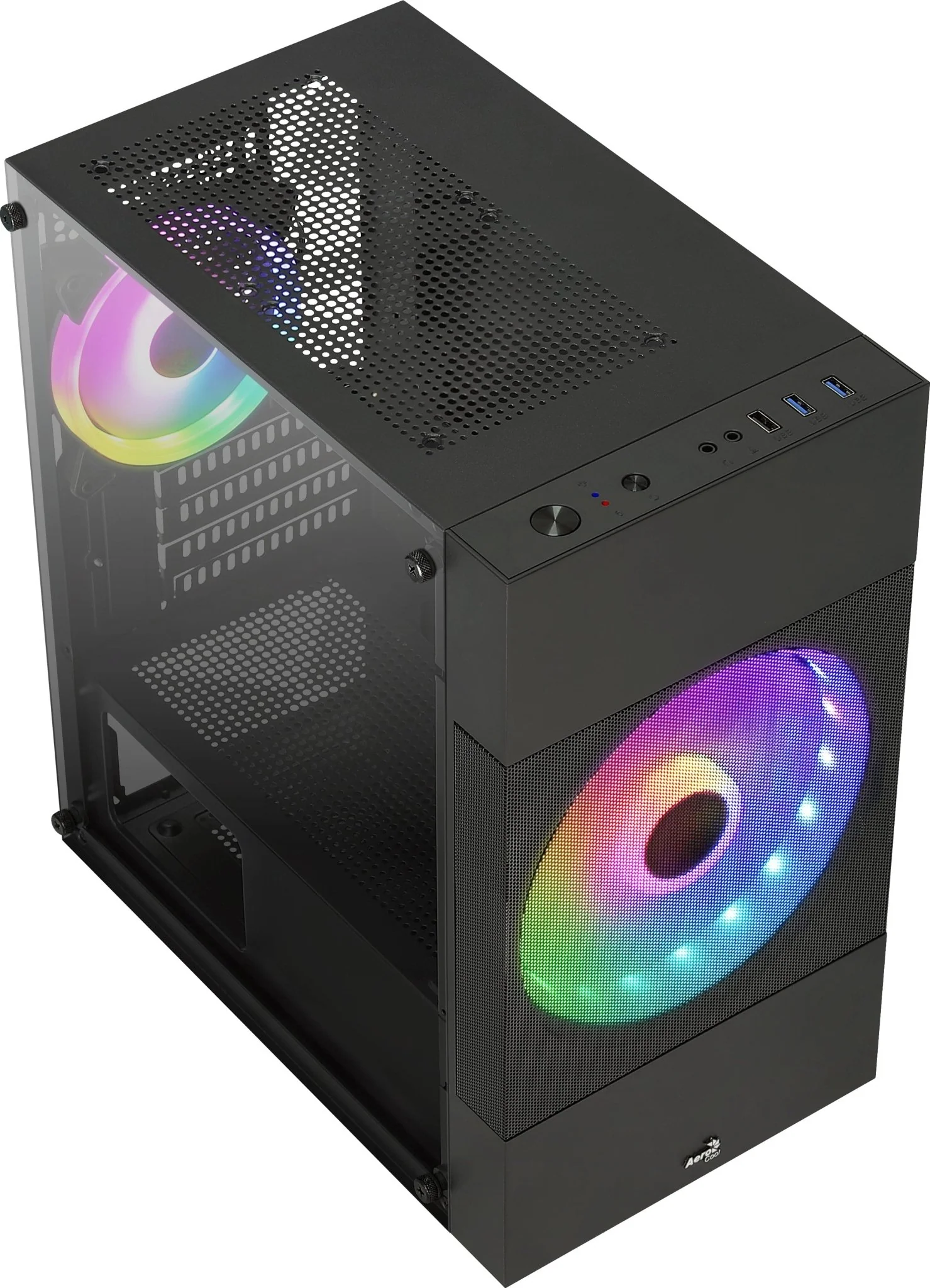 AeroCool Atomic Lite Tower Micro-ATX Ohne Netzteil Schwarz
