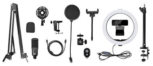Streaming Kit. Microphone. Webcam. Ring Light