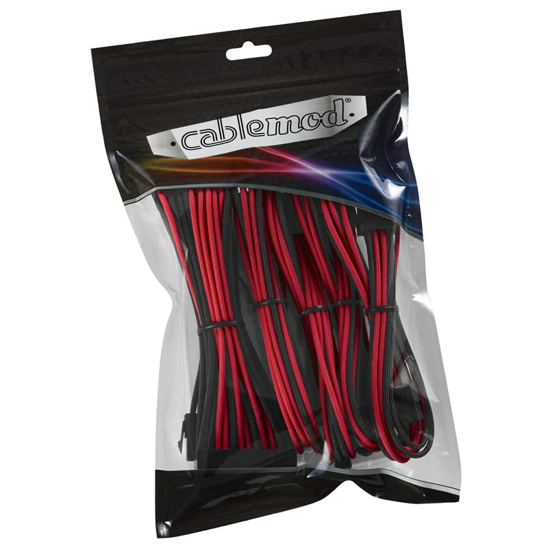 CableMod Classic ModMesh-Kabelverlängerungsset – 8+6-Serie – schwarz/rot