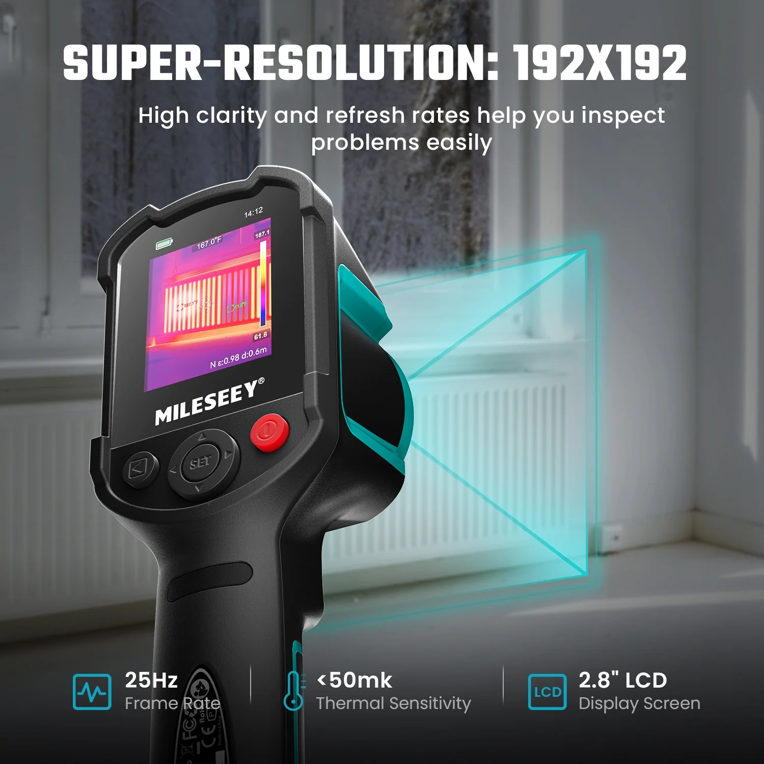 MILESEEY TR10 Thermal Imaging Camera, Super Resolution, 25 Hz Refresh, -4��F to 1022��F