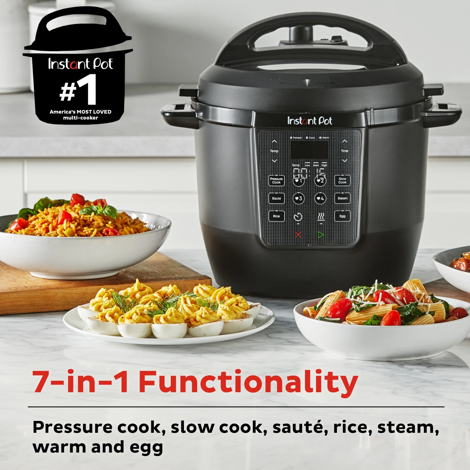 Instant Pot 6Qt RIO Chef Series 7-in-1 Multi-Cooker, Pressure Cooker, Slow Cook, & More, Black
