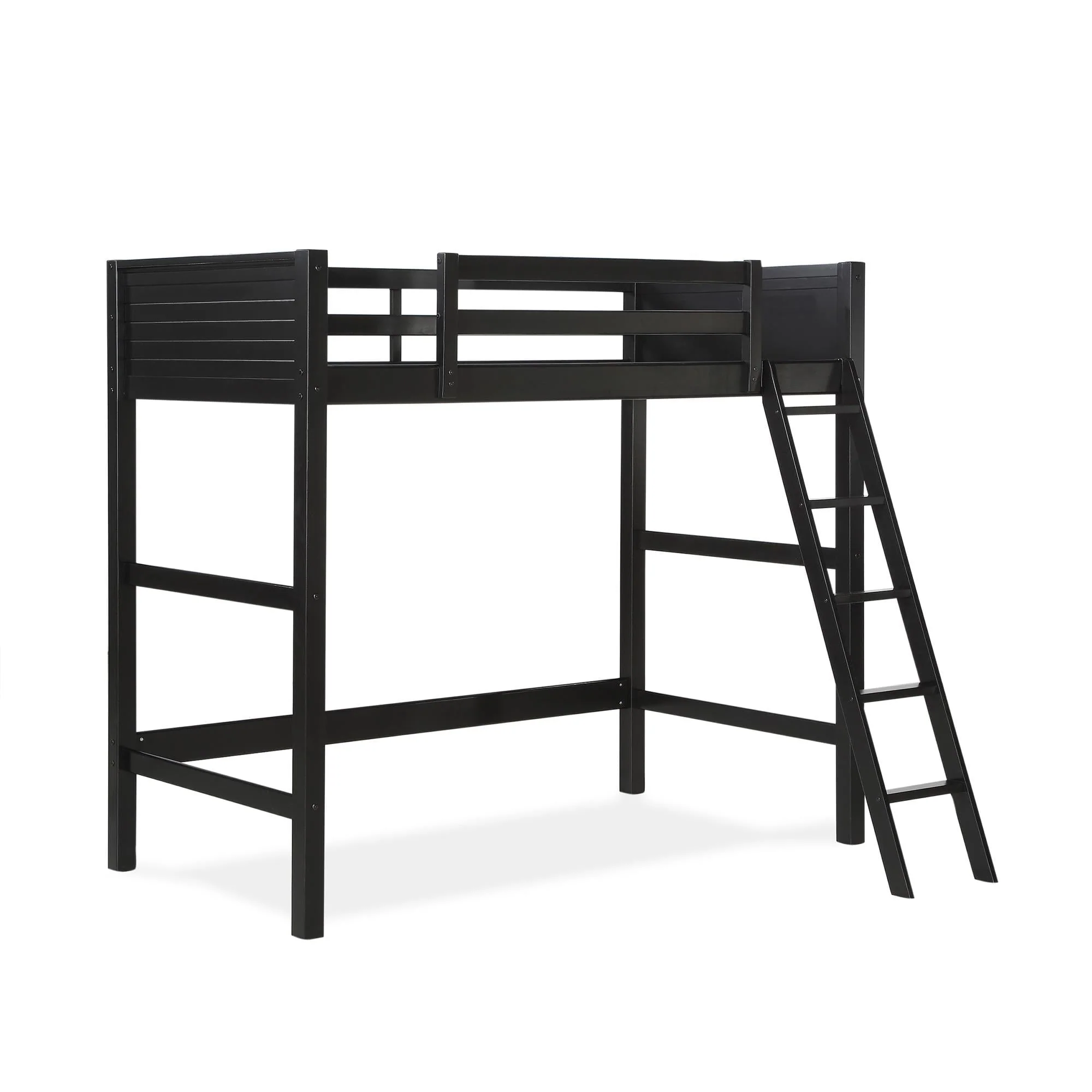 Your Zone Kiarah Twin Loft Bed with Ladder, Black