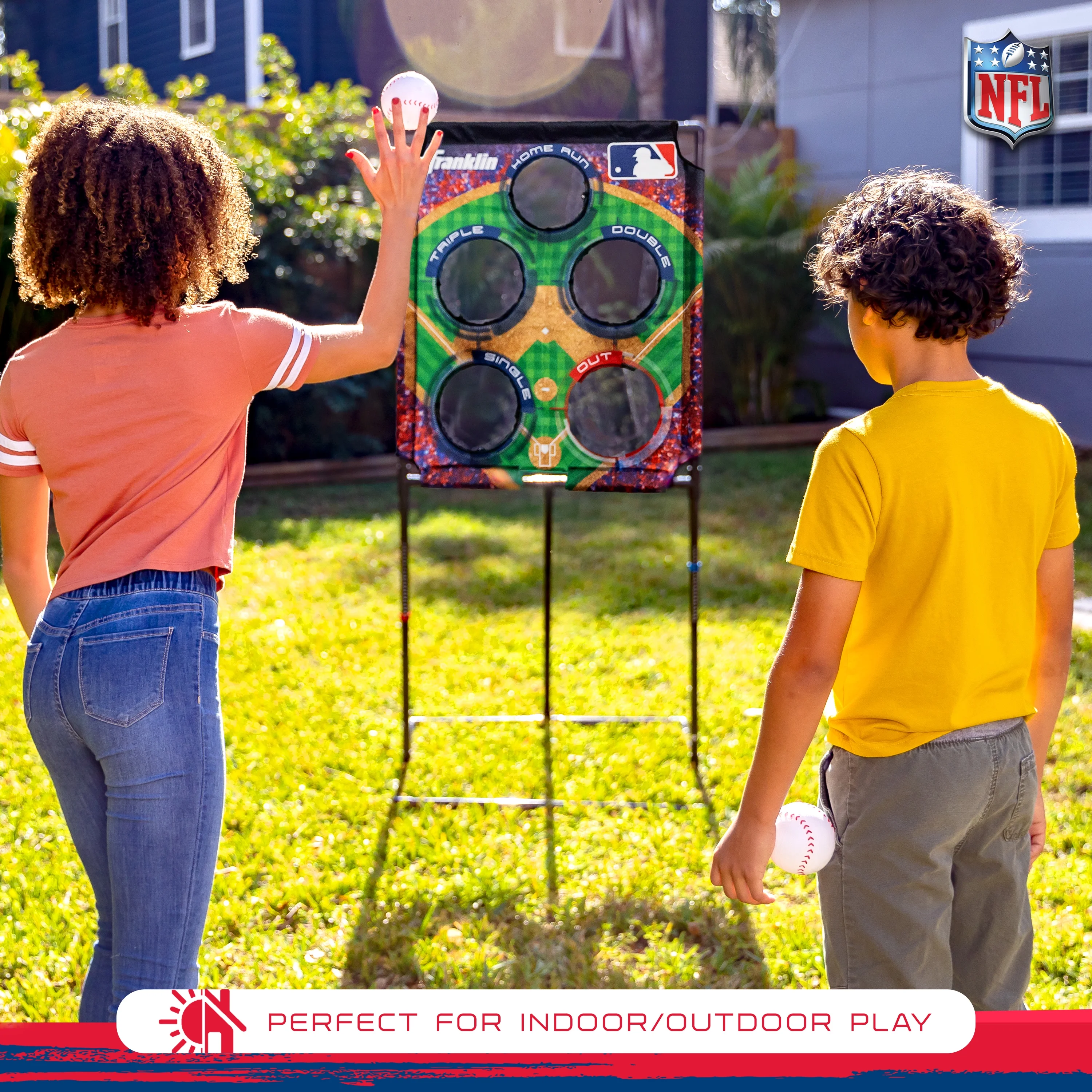 Franklin Sports MLB Baseball Target Toss Game - MLB Deluxe Kids Baseball Throwing Game Target + Balls Set - Fun Baseball Game + Toy Set for Kids
