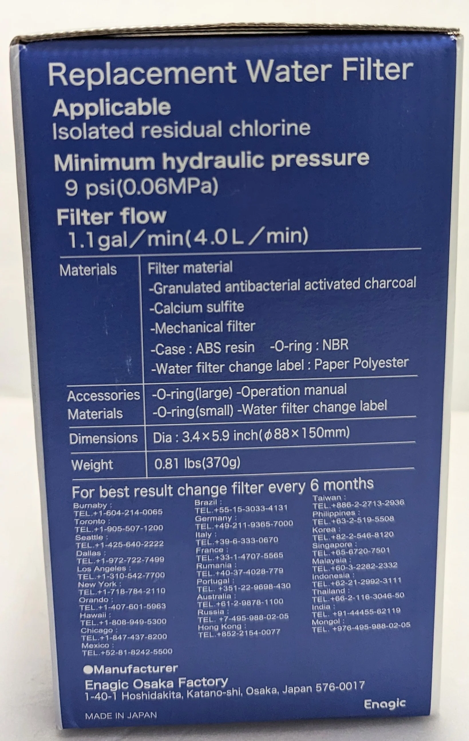 Enagic F8 Premium Grade Water Filter for Leveluk K8 Kangen8