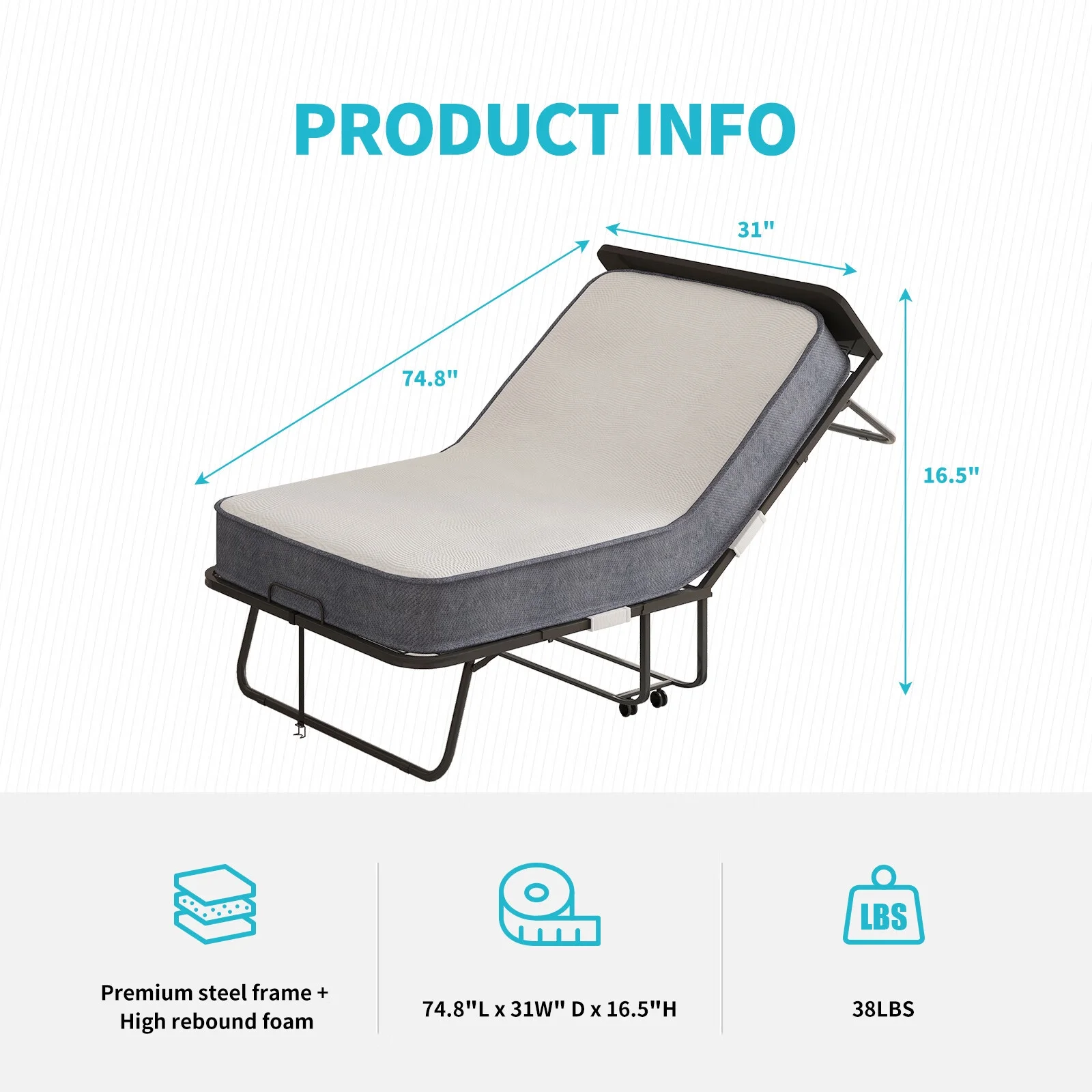 CECER Folding Bed w/ 5
