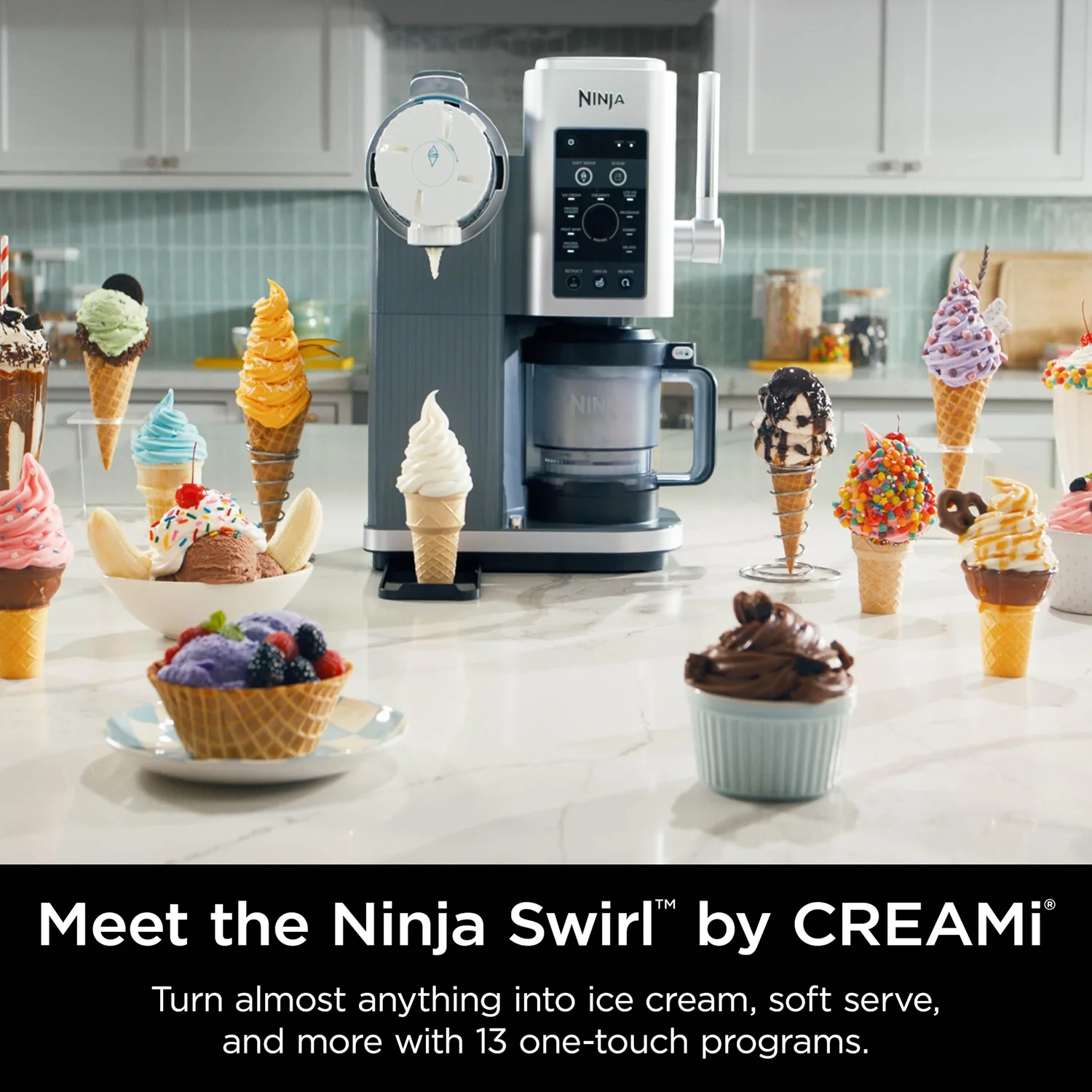 Restored Ninja CREAMi Swirl 13-in-1 Soft Serve Ice Cream Machine - Factory (Refurbished)