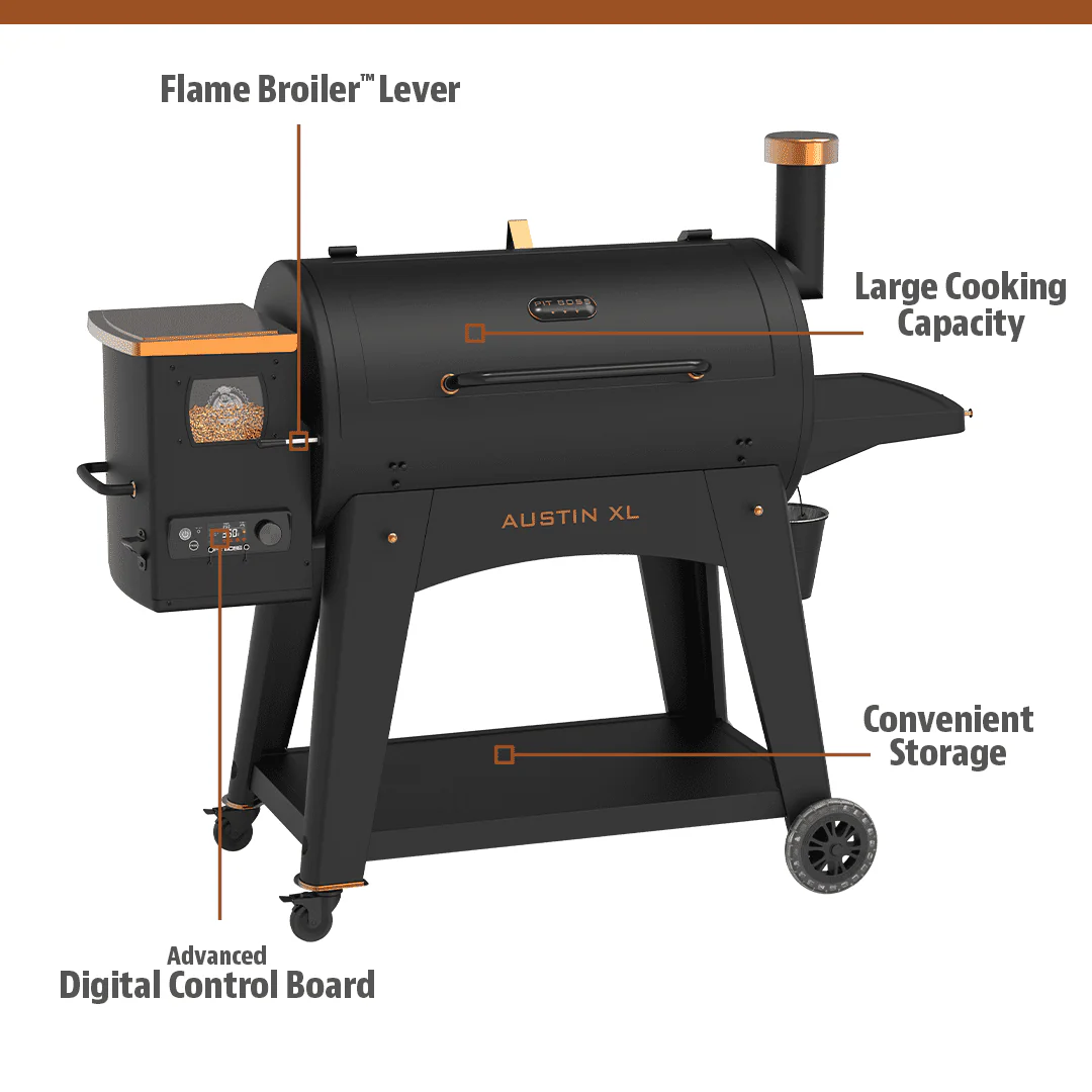 Pit Boss Austin XL 1000 Sq in Wood Fired Pellet Grill and Smoker – Onyx Series