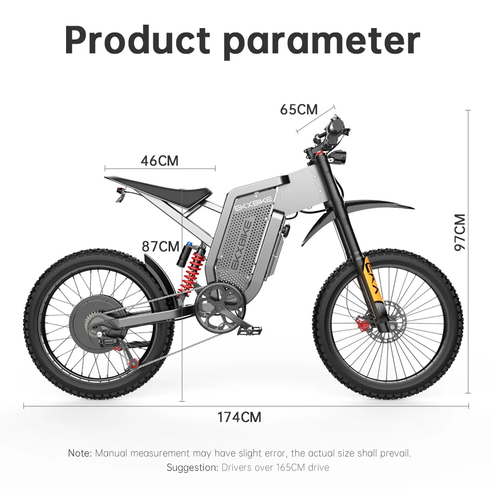 EKX X21 MAX Electric Moutain Dirt Bike for Adults,3000W (Peak 6000W) 45MPH 60V 30AH Removable Samsung Battery E-Bike,19