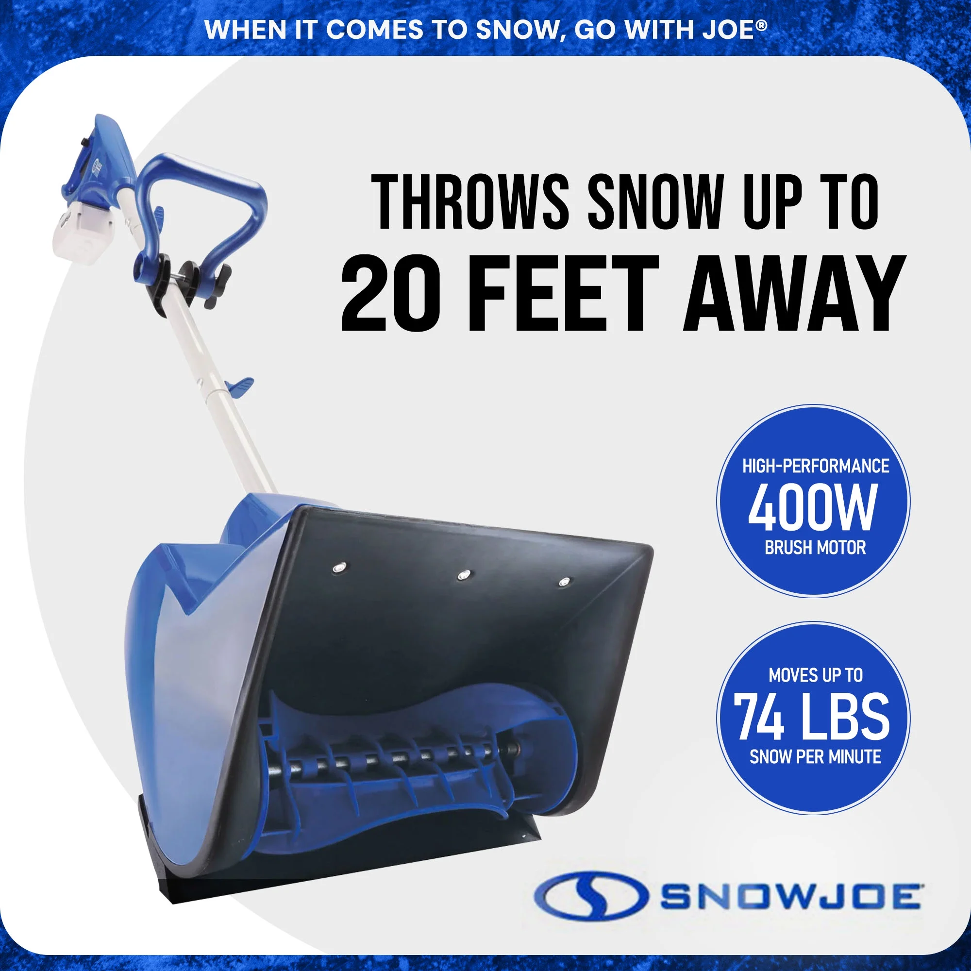 Snow Joe 24V 4Ah Cordless Snow Shovel Kit, Driveway Winter Snow Removal, Blue, 24V-SS11
